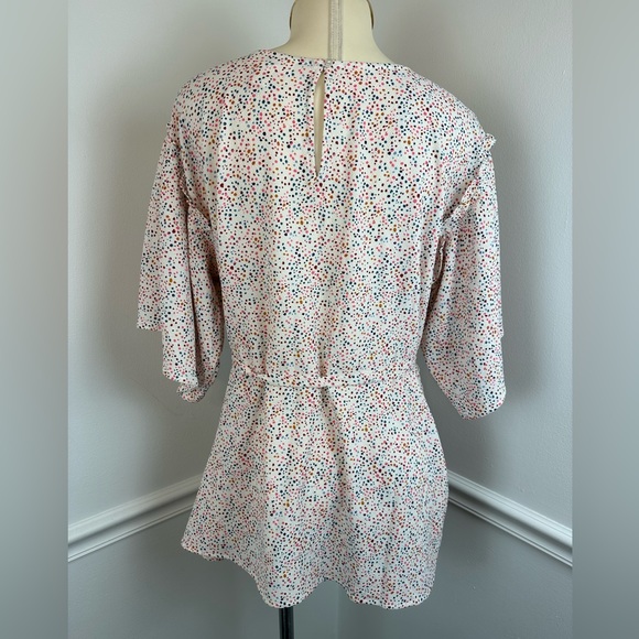MOTHERHOOD MATERNITY White & Multicolor Blouse With Waist Tie | Size Medium - Picture 7 of 16